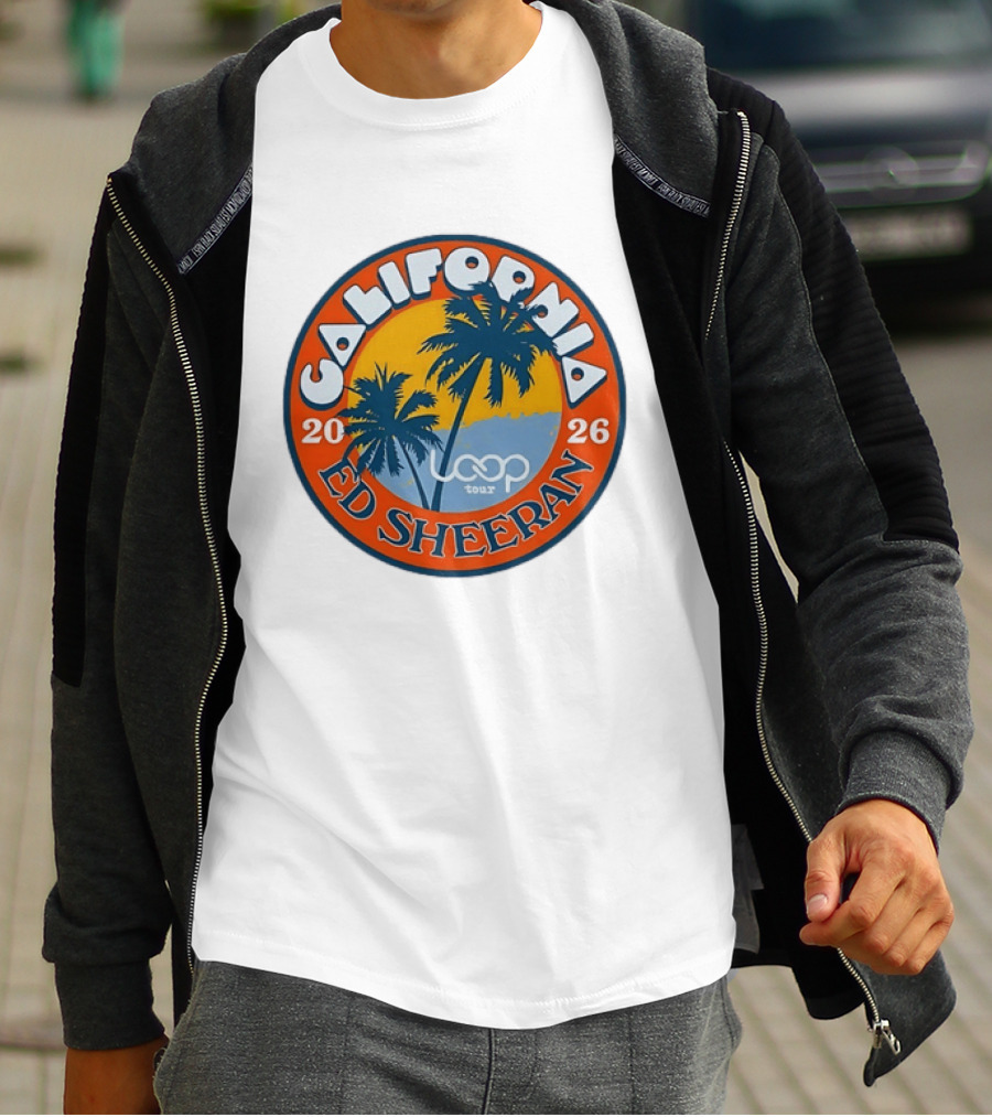 California 2026 Ed Sheeran Loop Tour Palm Trees Circle T-Shirt