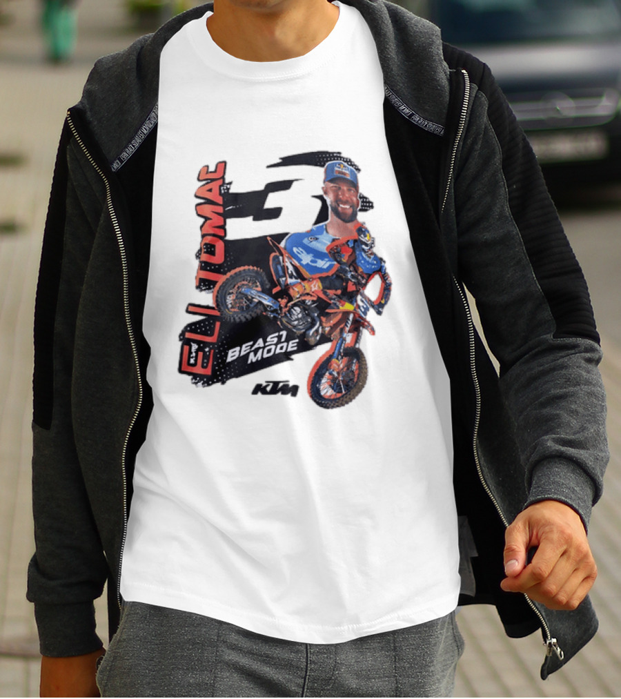 Eli Tomac Beast Mode KTM Motocross Supercross Racing 3 Pro Rider T-Shirt