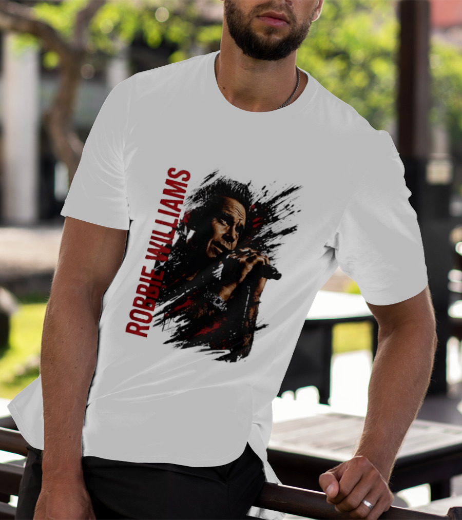Robbie Williams Pop Star Singer Microphone Performance T-Shirt