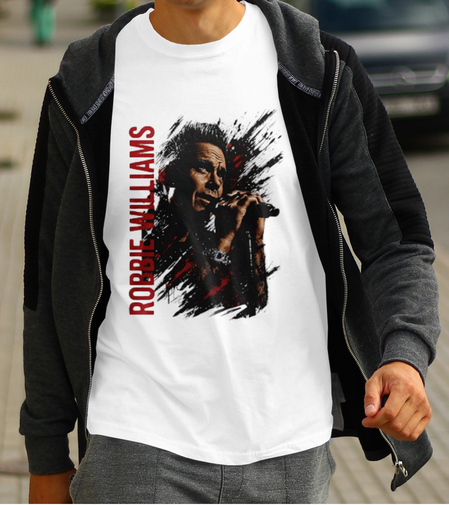 Robbie Williams Pop Star Singer Microphone Performance T-Shirt