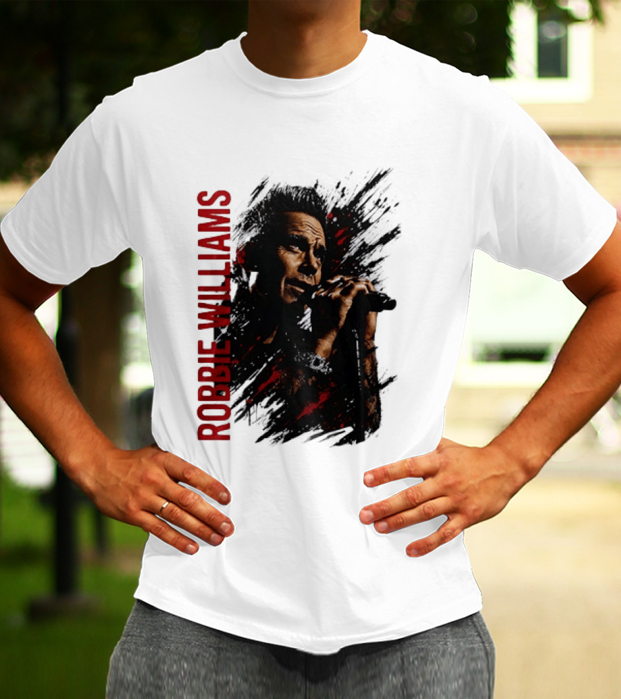 Robbie Williams Pop Star Singer Microphone Performance T-Shirt