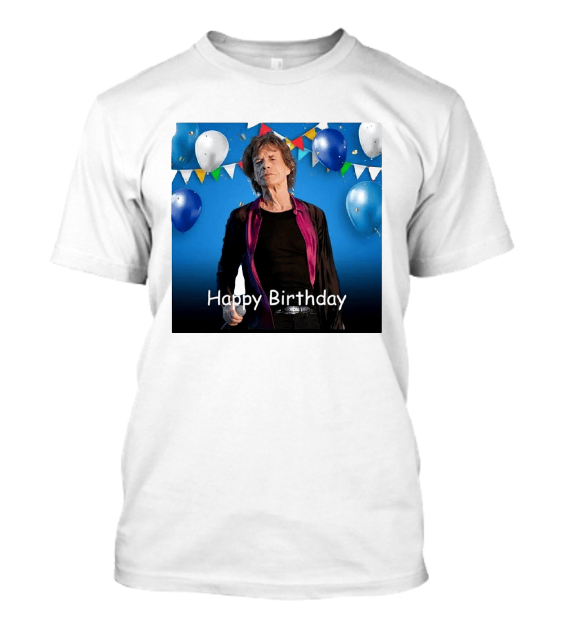 Happy Birthday Sir Mick Jagger Balloons And Banners Celebration T-Shirt