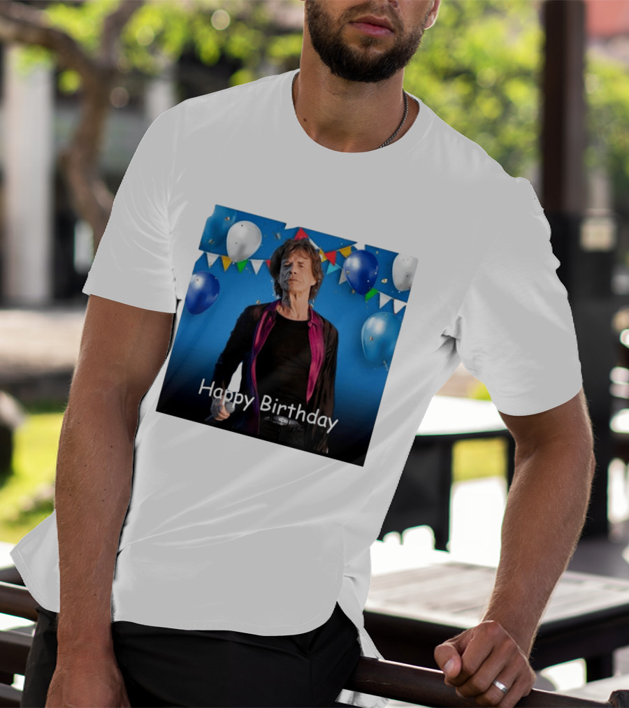 Happy Birthday Sir Mick Jagger Balloons And Banners Celebration T-Shirt