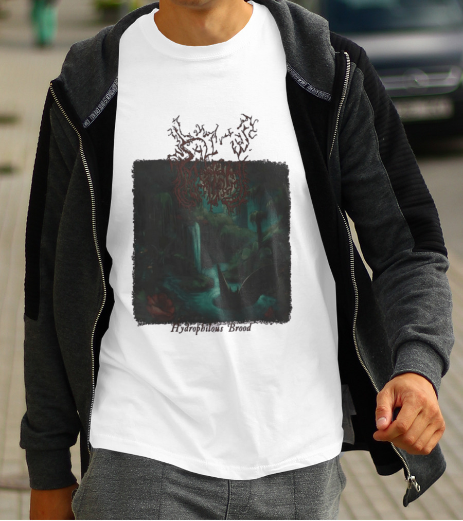 Sallow Hydrophilous Brood Metal Nightmare Forest Scene T-Shirt