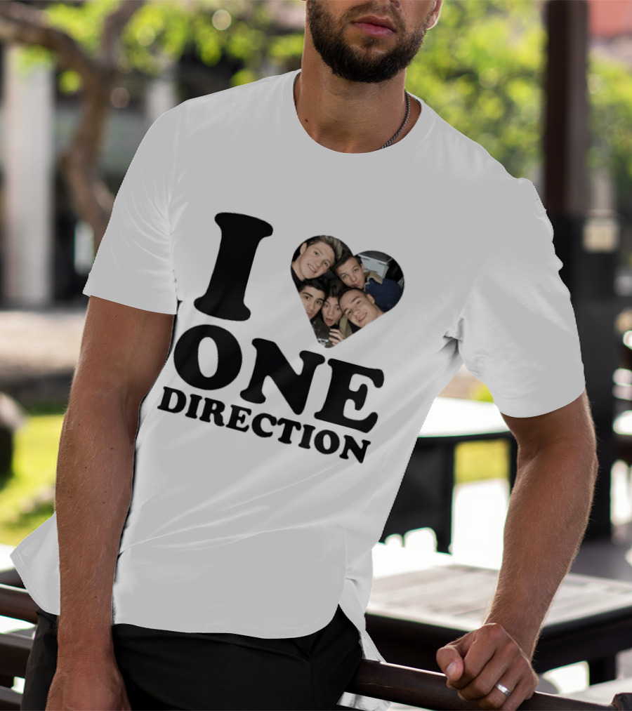 I Love One Direction Heart Niall Horan Band Photo T-Shirt