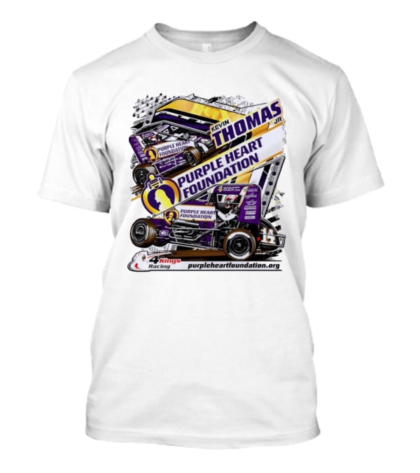 Kevin Thomas Jr Purple Heart Foundation Sprint Car 4 Kings Racing T-Shirt
