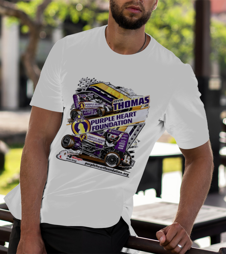 Kevin Thomas Jr Purple Heart Foundation Sprint Car 4 Kings Racing T-Shirt