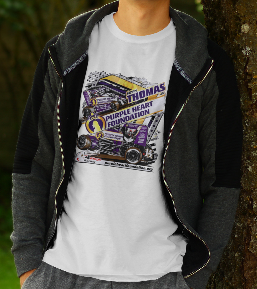 Kevin Thomas Jr Purple Heart Foundation Sprint Car 4 Kings Racing T-Shirt