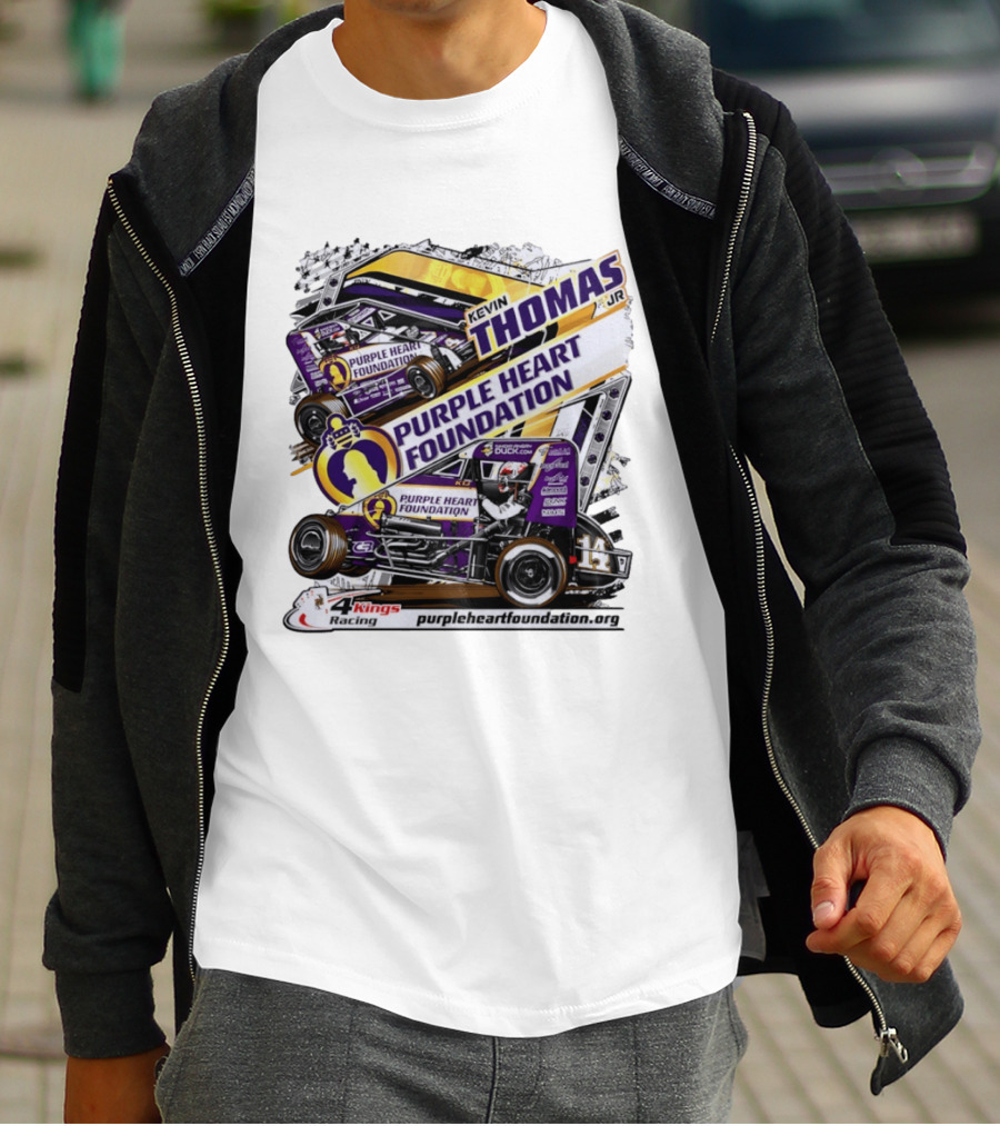 Kevin Thomas Jr Purple Heart Foundation Sprint Car 4 Kings Racing T-Shirt