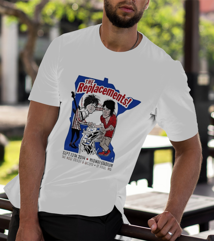 The Replacements Midway Stadium Concert Sept 13 2014 Featuring The Hold Steady Lucero St Paul MN T-Shirt