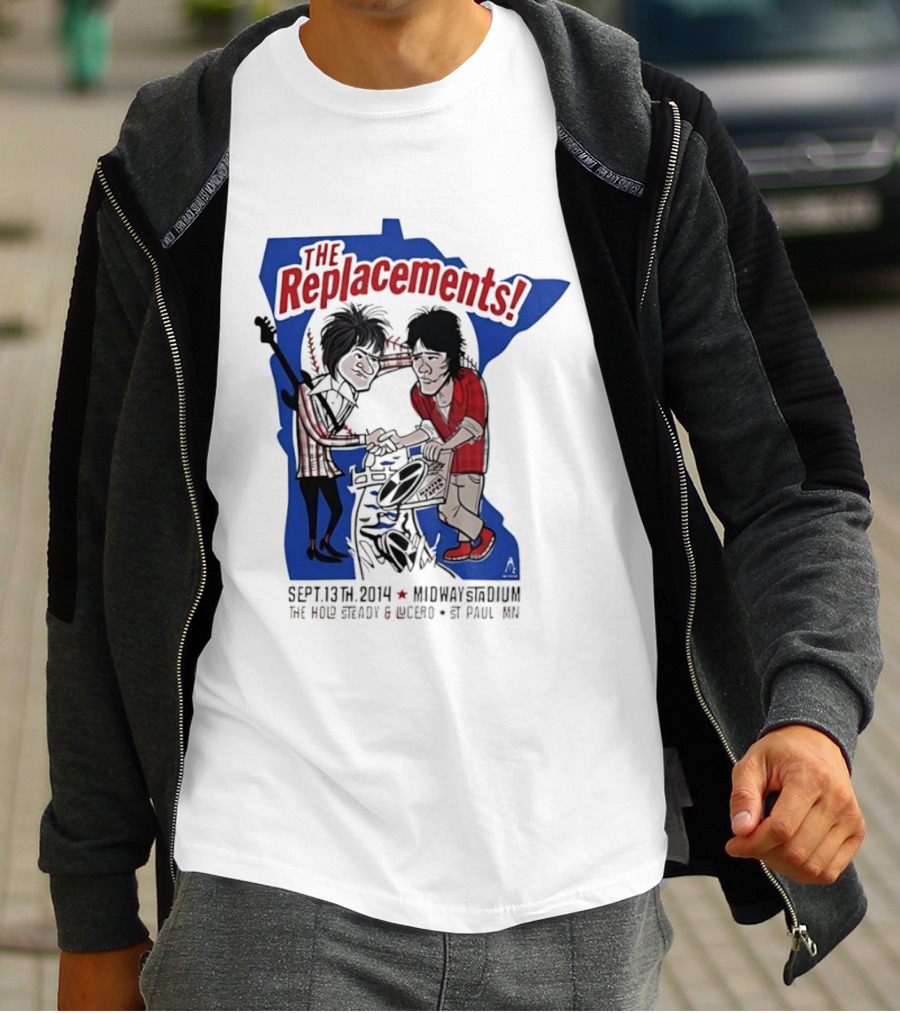 The Replacements Midway Stadium Concert Sept 13 2014 Featuring The Hold Steady Lucero St Paul MN T-Shirt