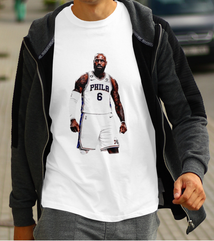 LeBron James Philadelphia 76ers Number 6 NBA Jersey T-Shirt