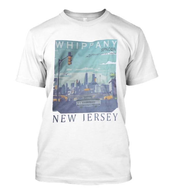 Whippany SPNCON August 21 23 2026 New Jersey Supernatural Convention Skyline Car Traffic Light T-Shirt