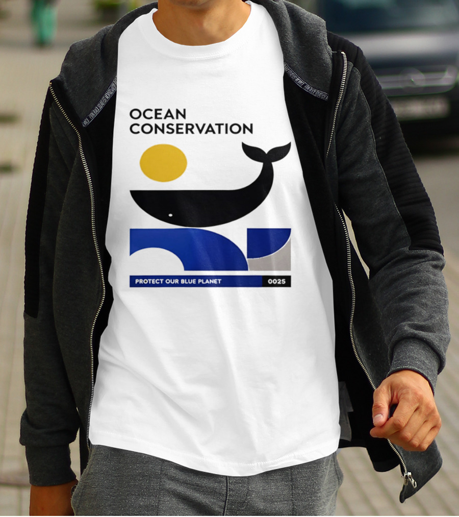 Ocean Conservation Whale Graphic Protect Our Blue Planet T-Shirt