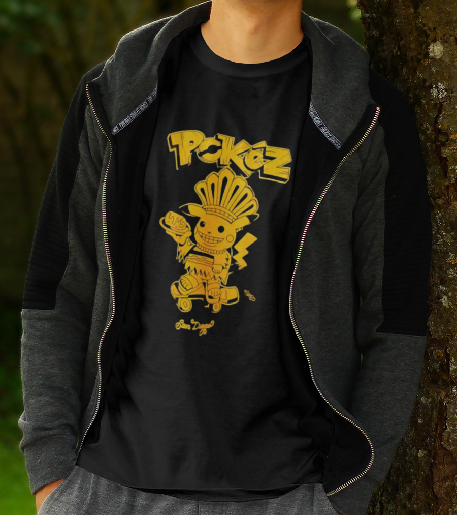 Pikachu Pokez San Diego Skateboard Taco Fun T-Shirt