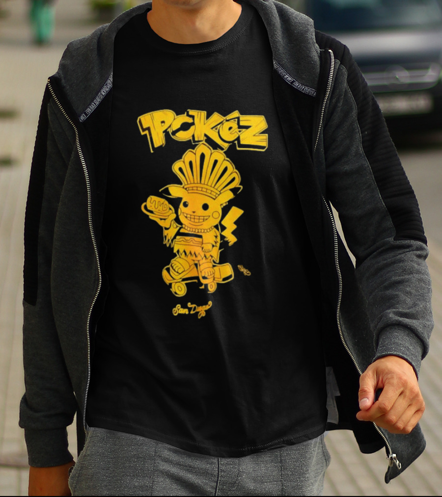 Pikachu Pokez San Diego Skateboard Taco Fun T-Shirt