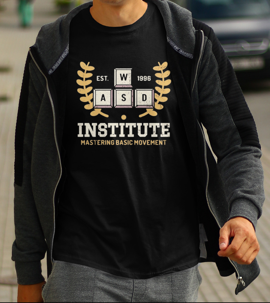 WASD Institute Est 1996 Mastering Basic Movement Laurel Keyboard Keys T-Shirt