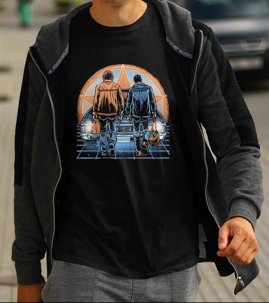 Sam And Dean Winchester Impala Star Supernatural T-Shirt