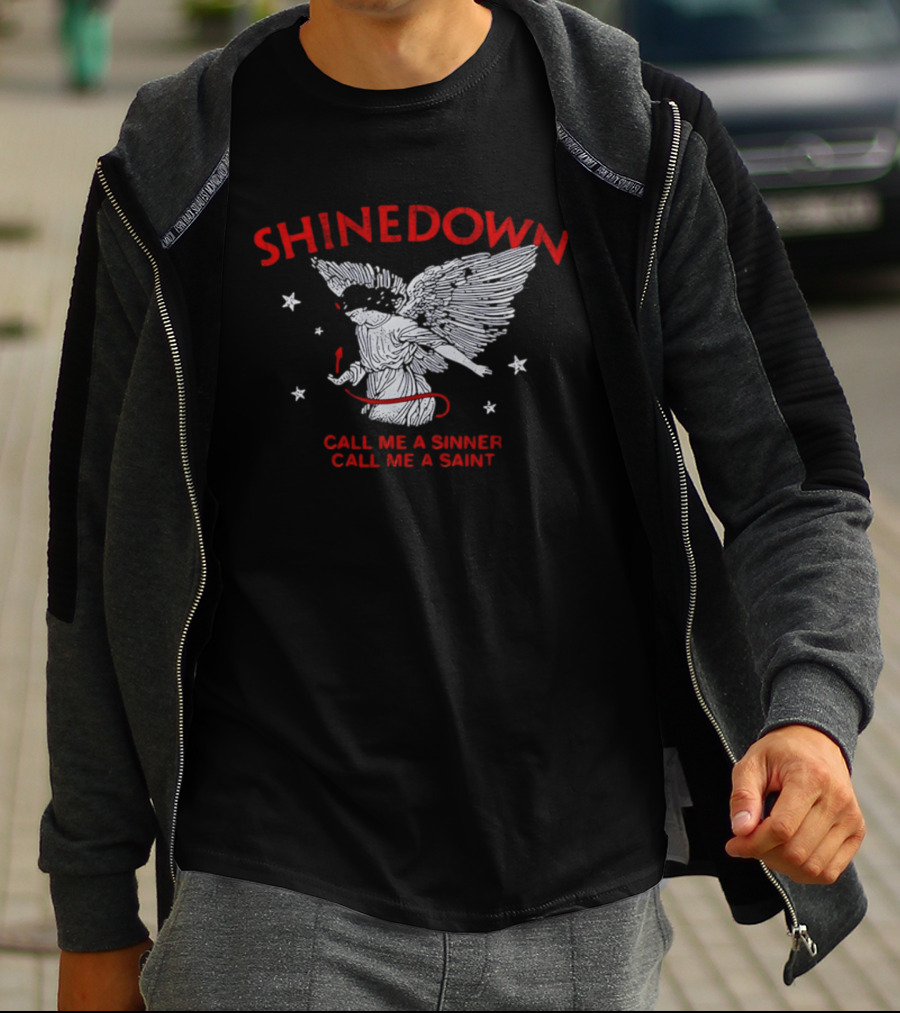 Shinedown Call Me A Sinner Call Me A Saint Angel Wings And Stars T-Shirt