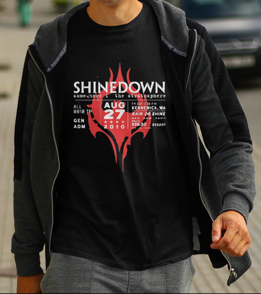 Shinedown Somewhere In The Stratosphere Kennewick Concert August 27 2010 General Admission T-Shirt