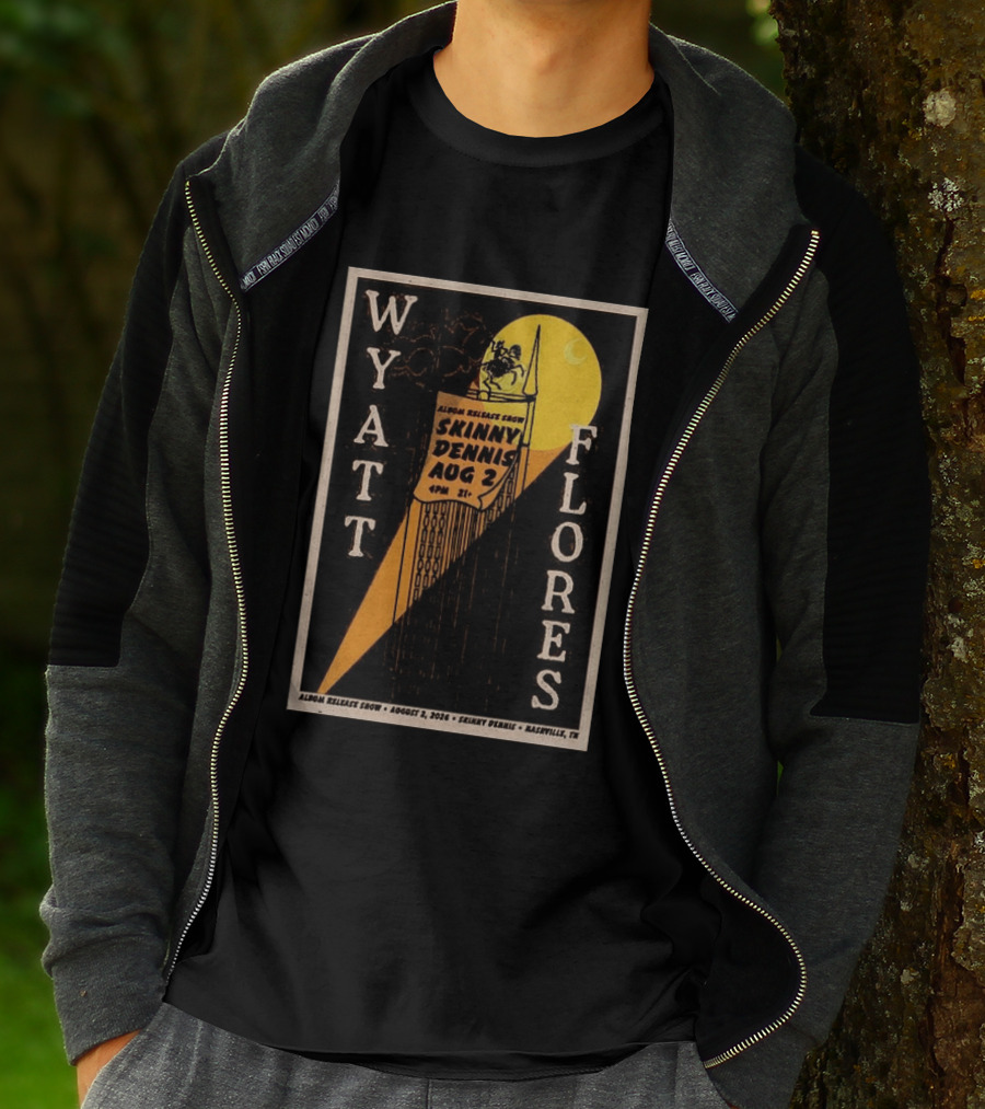 Wyatt Flores Album Release Show Skinny Dennis Aug 2 2026 Nashville TN T-Shirt