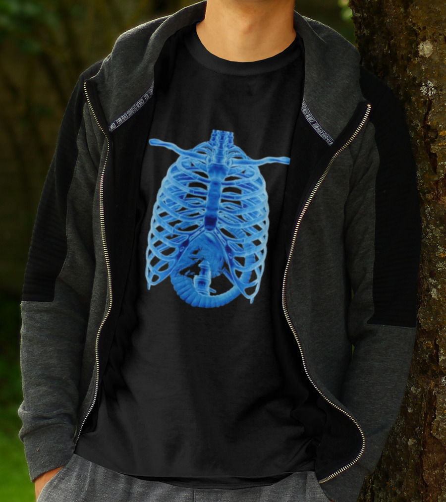 Alien Chestburster X Ray Rib Cage Black T-Shirt
