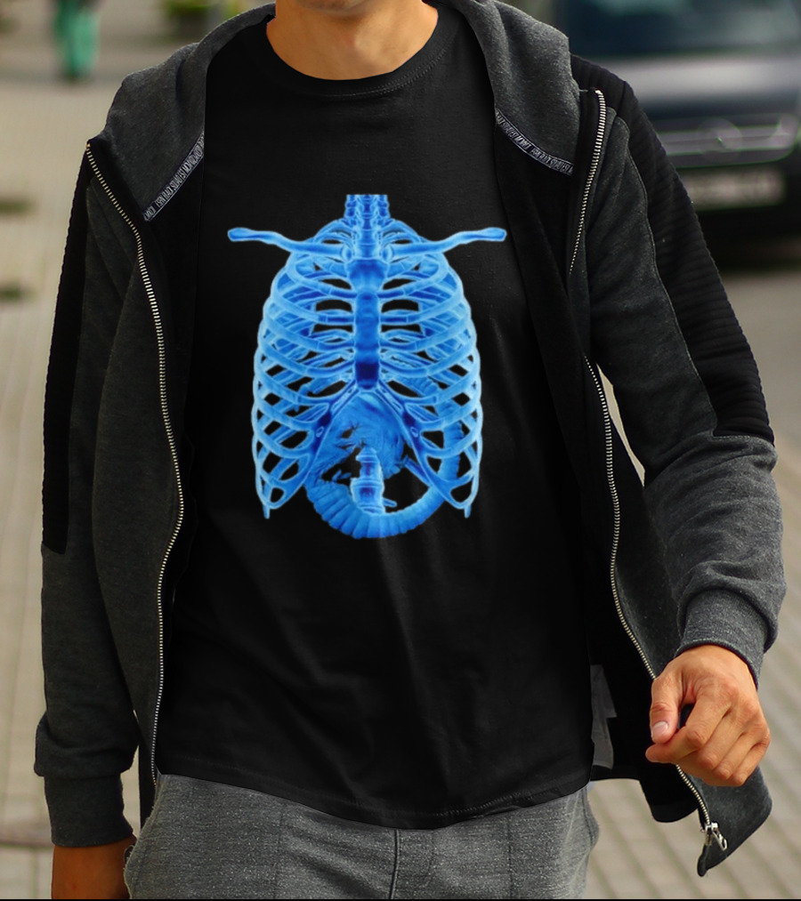 Alien Chestburster X Ray Rib Cage Black T-Shirt