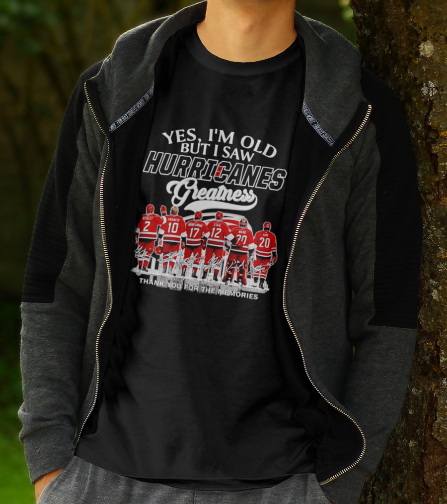 Yes I'm Old But I Saw Hurricanes Greatness Wesley Francis Brind'Amour Staal Ward Aho T-Shirt
