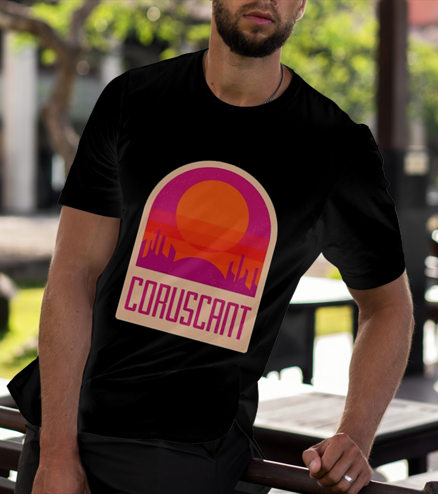 Coruscant Cityscape Star Wars Sci Fi Sunset Scene T-Shirt