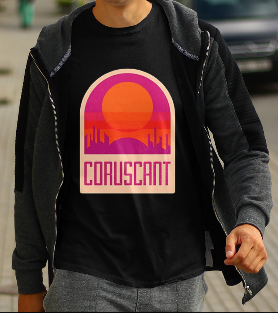 Coruscant Cityscape Star Wars Sci Fi Sunset Scene T-Shirt