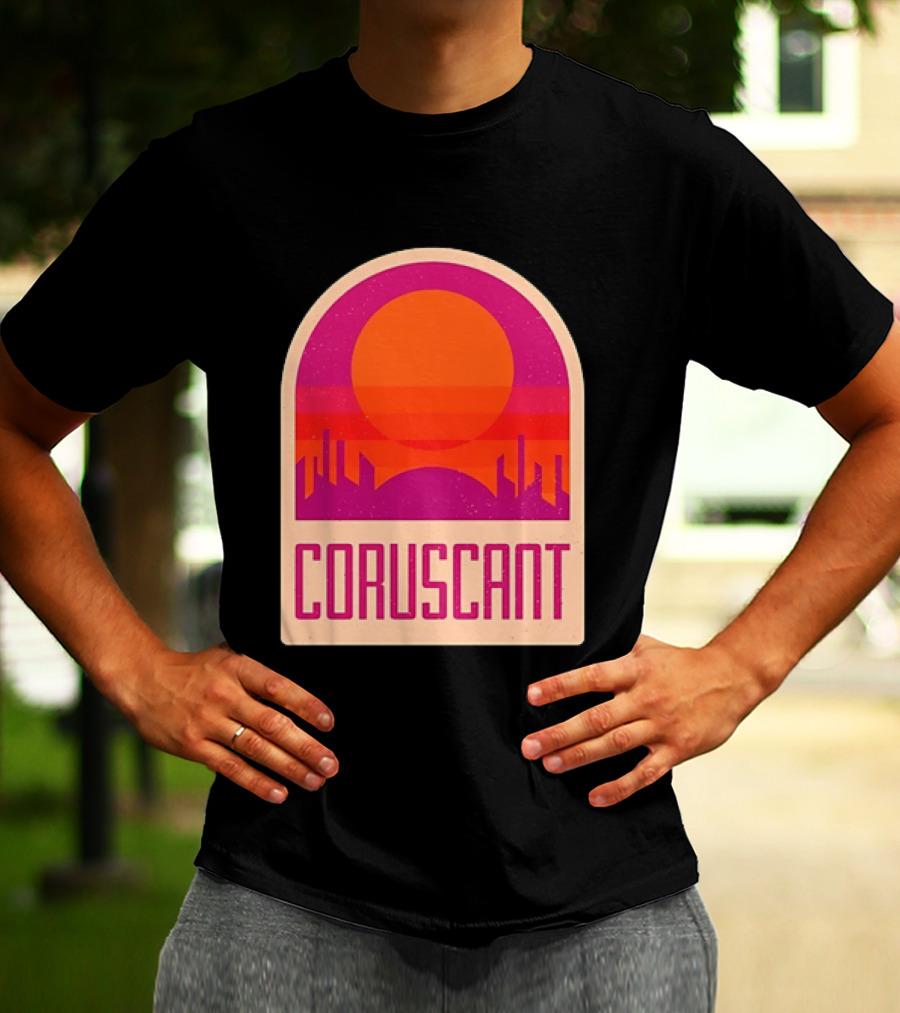 Coruscant Cityscape Star Wars Sci Fi Sunset Scene T-Shirt