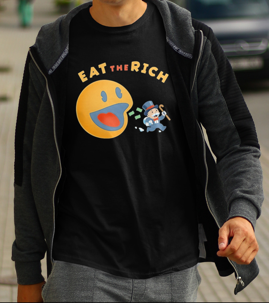 Eat The Rich Monopoly Man Pac Man Capitalism T-Shirt
