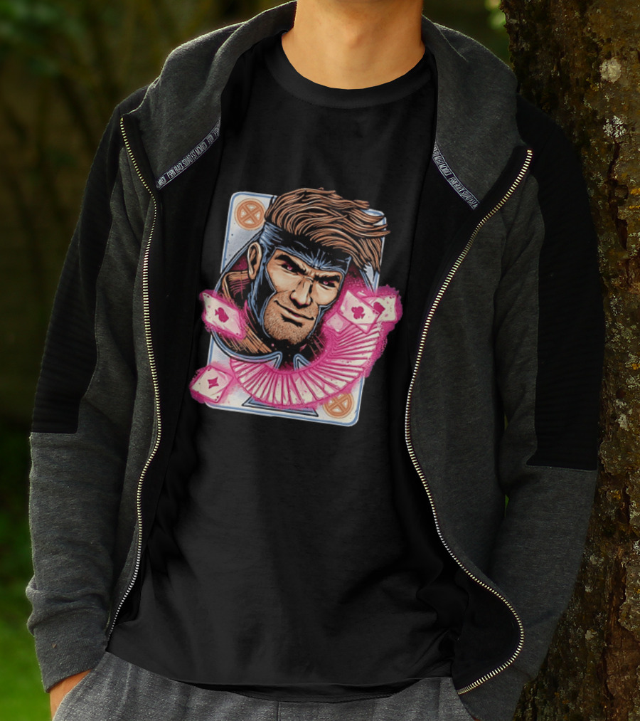 Marvel Gambit X Men Playing Card Super Hero T-Shirt