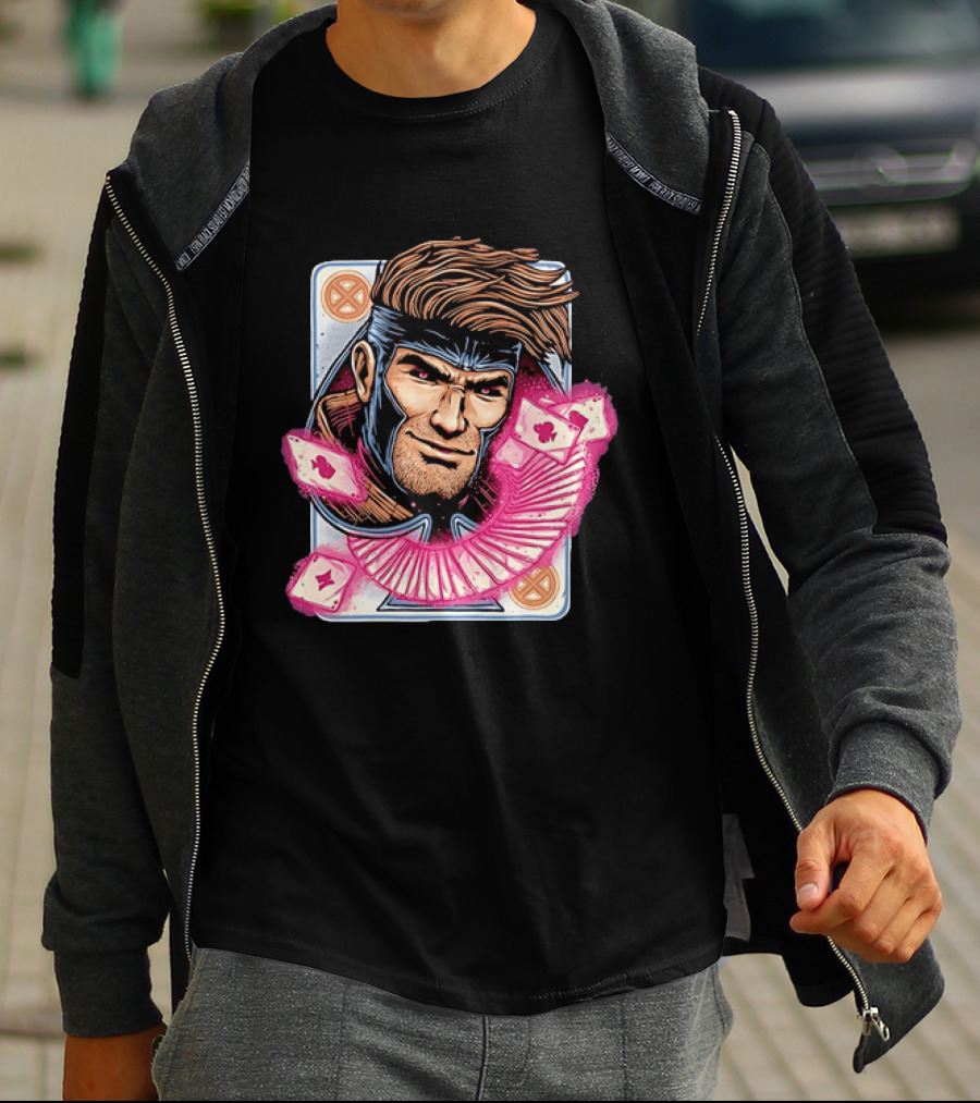 Marvel Gambit X Men Playing Card Super Hero T-Shirt
