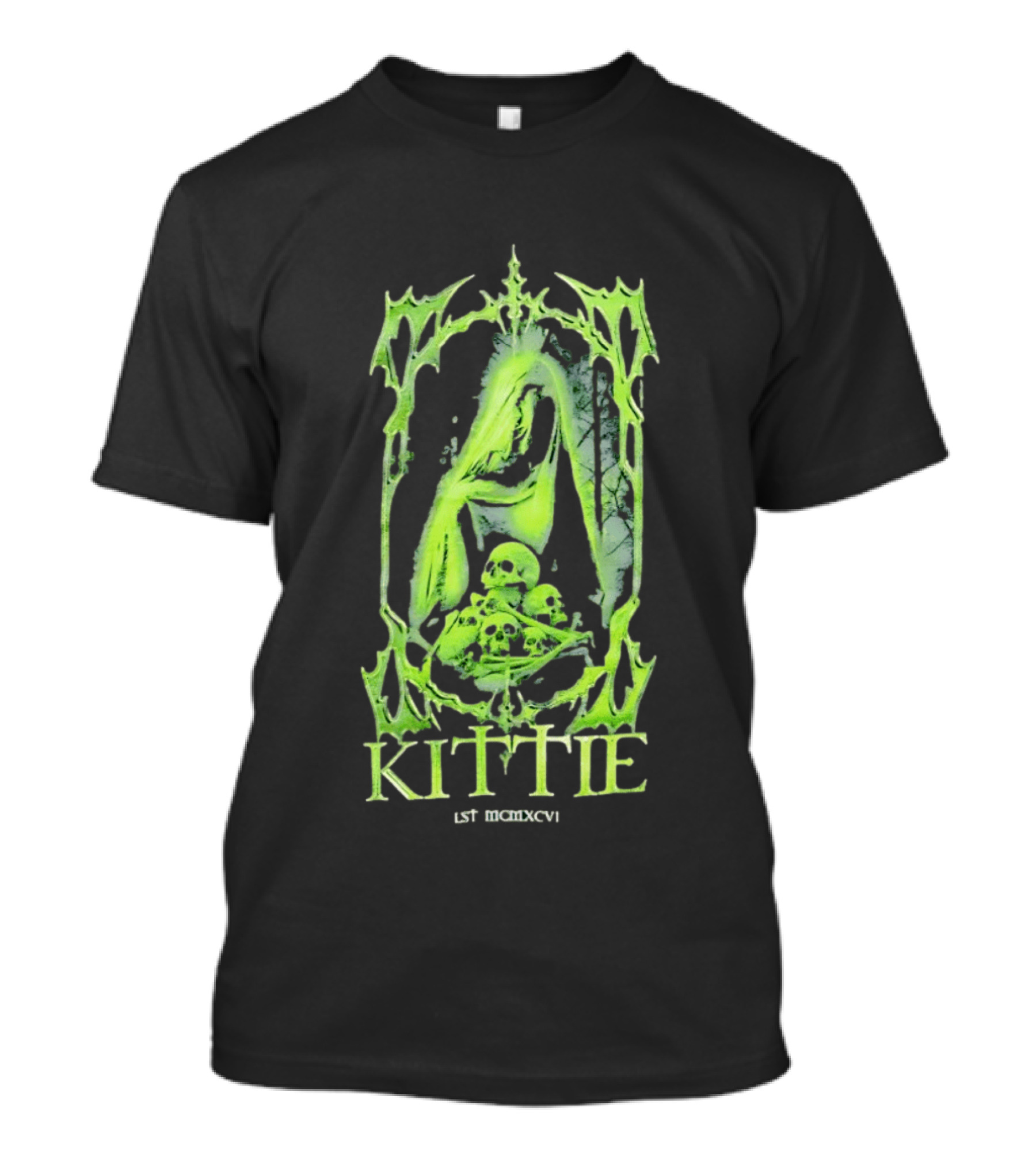Kittie Est MCMXCVI Gothic Skull Reaper Band Nu Metal T-Shirt
