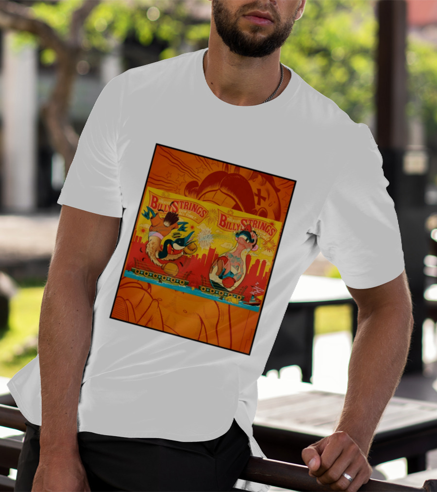Billy Strings Greatest Show Of All Time Boxing Panels Playful Cartoon T-Shirt