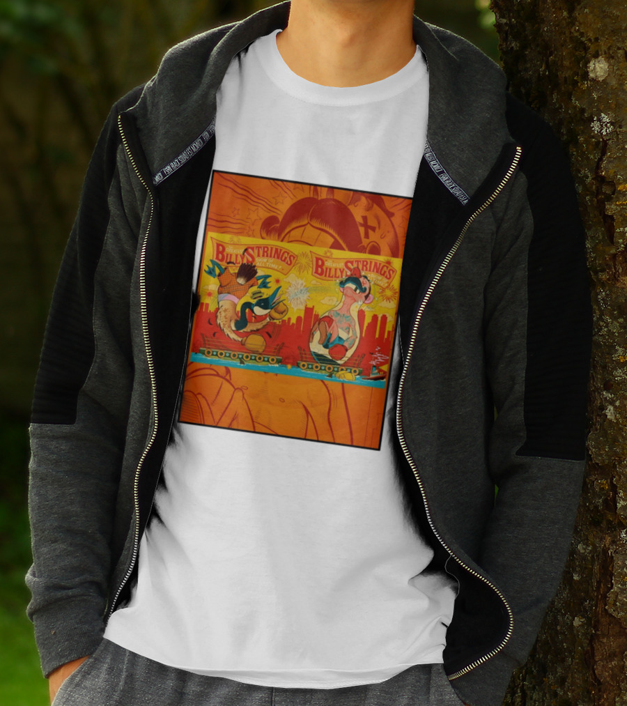 Billy Strings Greatest Show Of All Time Boxing Panels Playful Cartoon T-Shirt