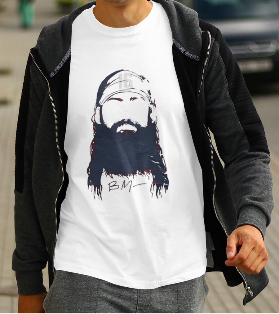 Brandon Marsh 16 Philadelphia Phillies Beard Silhouette BM Cap T-Shirt