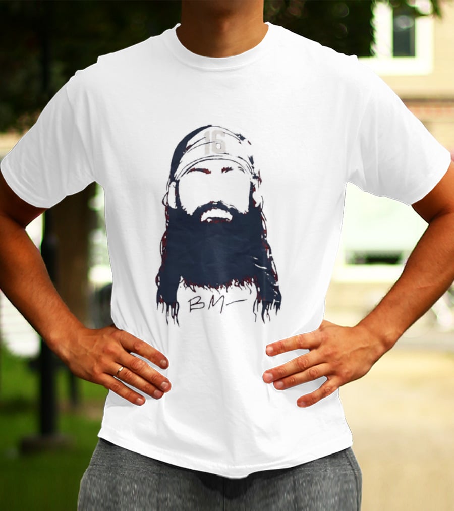 Brandon Marsh 16 Philadelphia Phillies Beard Silhouette BM Cap T-Shirt