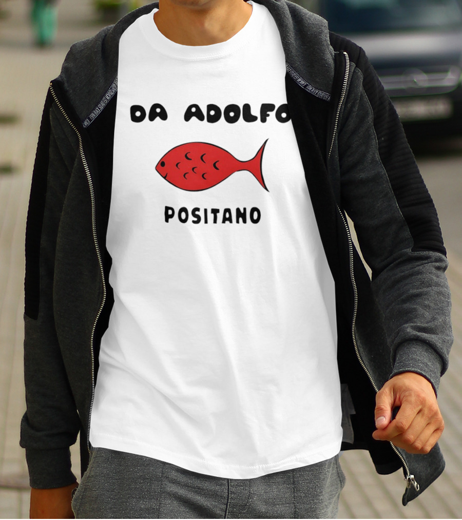 Da Adolfo Positano Red Fish Iconic Italy Amalfi Coast T-Shirt