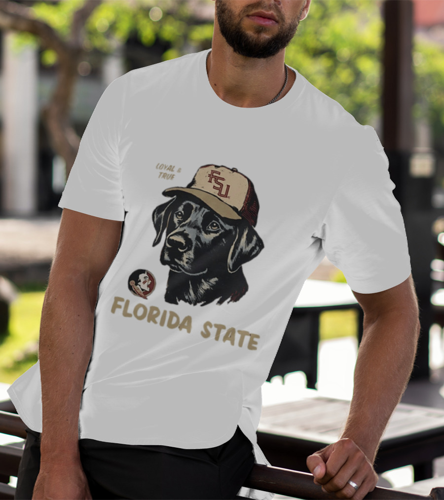 Florida State Loyal And True Labrador Retriever FSU Hat Fan Gear T-Shirt