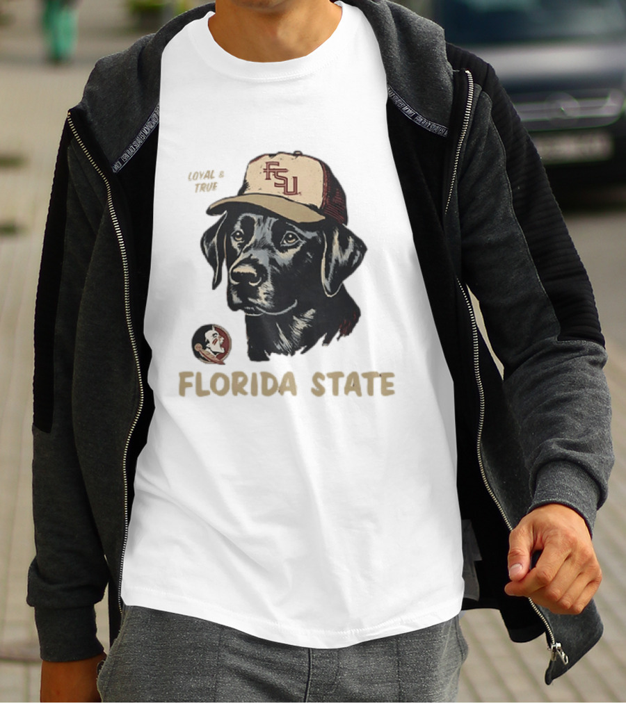 Florida State Loyal And True Labrador Retriever FSU Hat Fan Gear T-Shirt