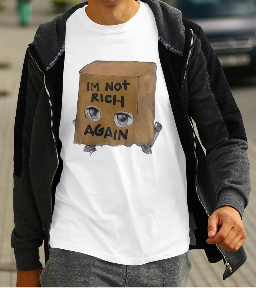 I'm Not Rich Again Paper Bag Anime Eyes T-Shirt