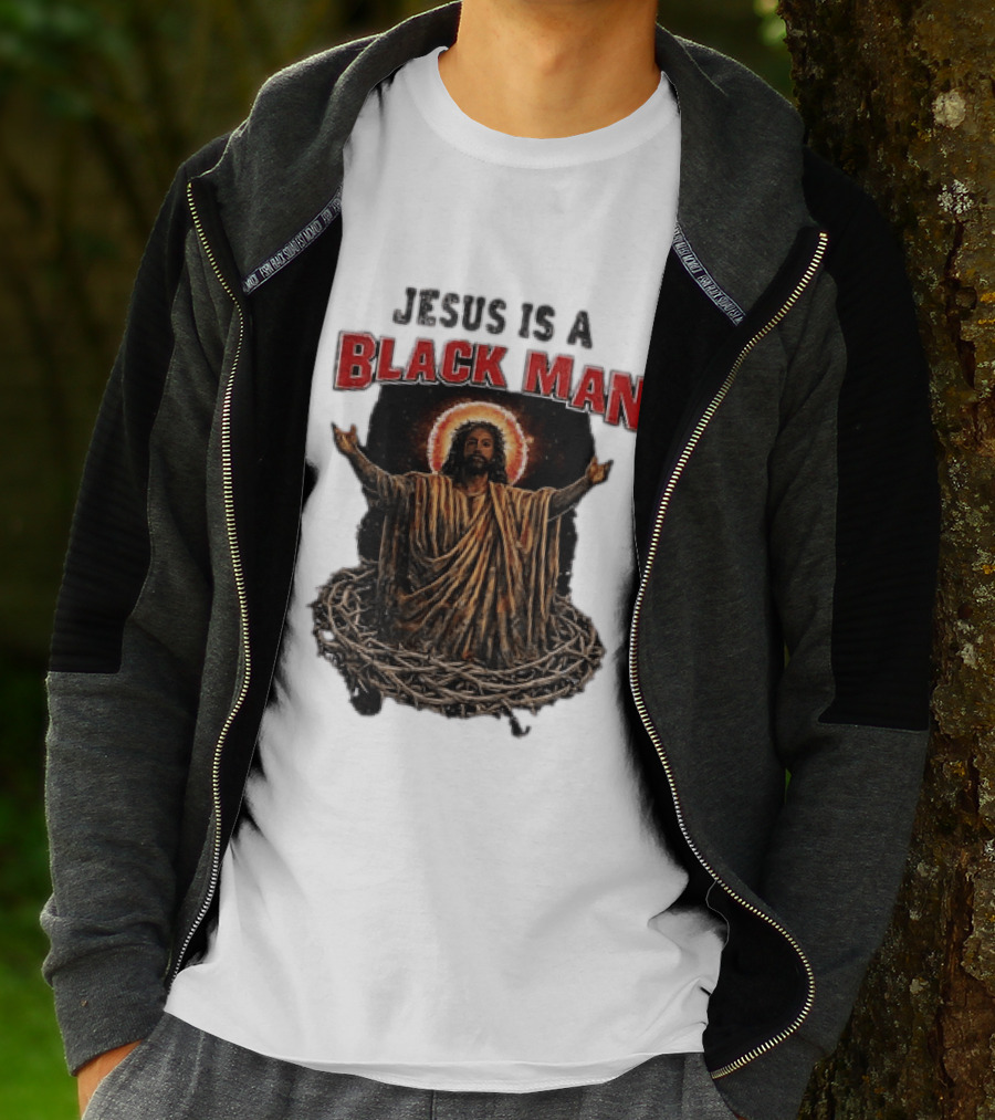 Jesus Is A Black Man With Thorns And Radiant Halo T-Shirt