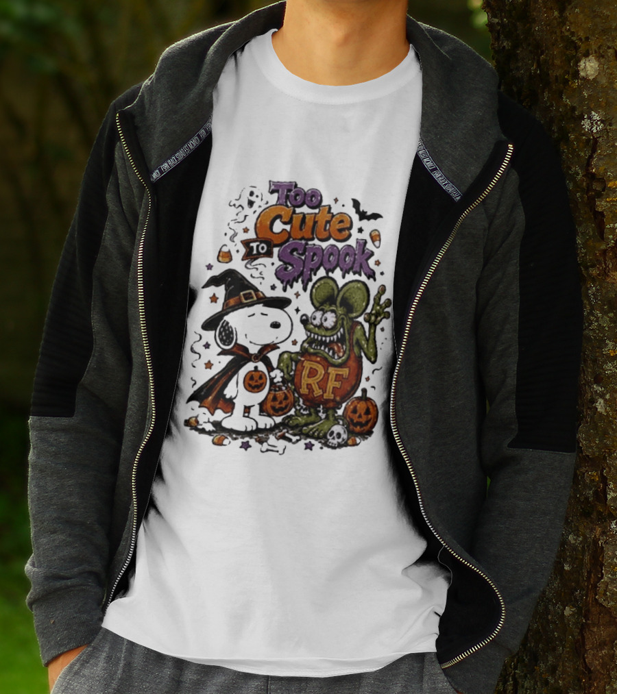 Too Cute To Spook Peanuts Snoopy X Rat Fink Halloween T-Shirt