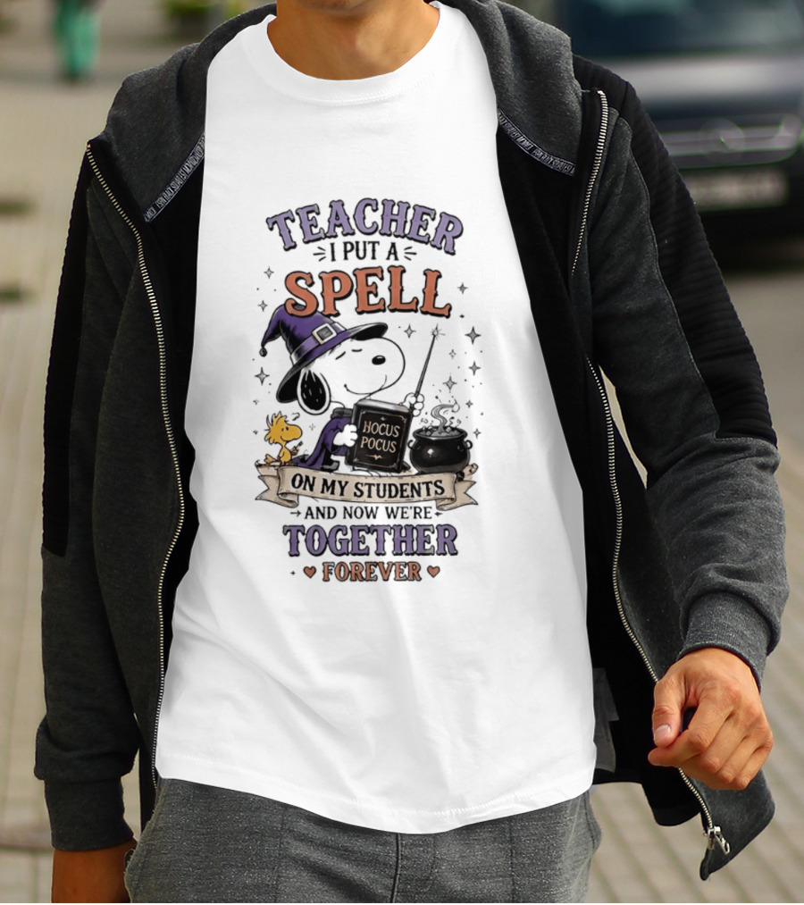 Snoopy Hocus Pocus Teacher I Put A Spell On My Students Together Forever T-Shirt