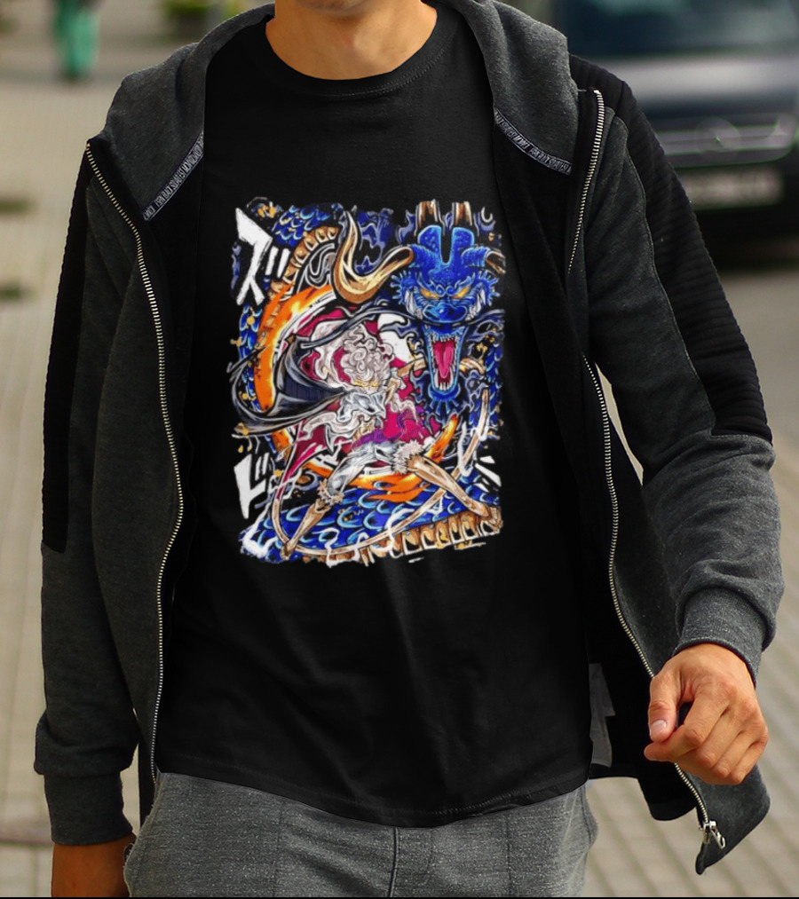 Monkey D Luffy Gear 5 Vs Kaido Epic One Piece Anime Manga Battle Scene T-Shirt