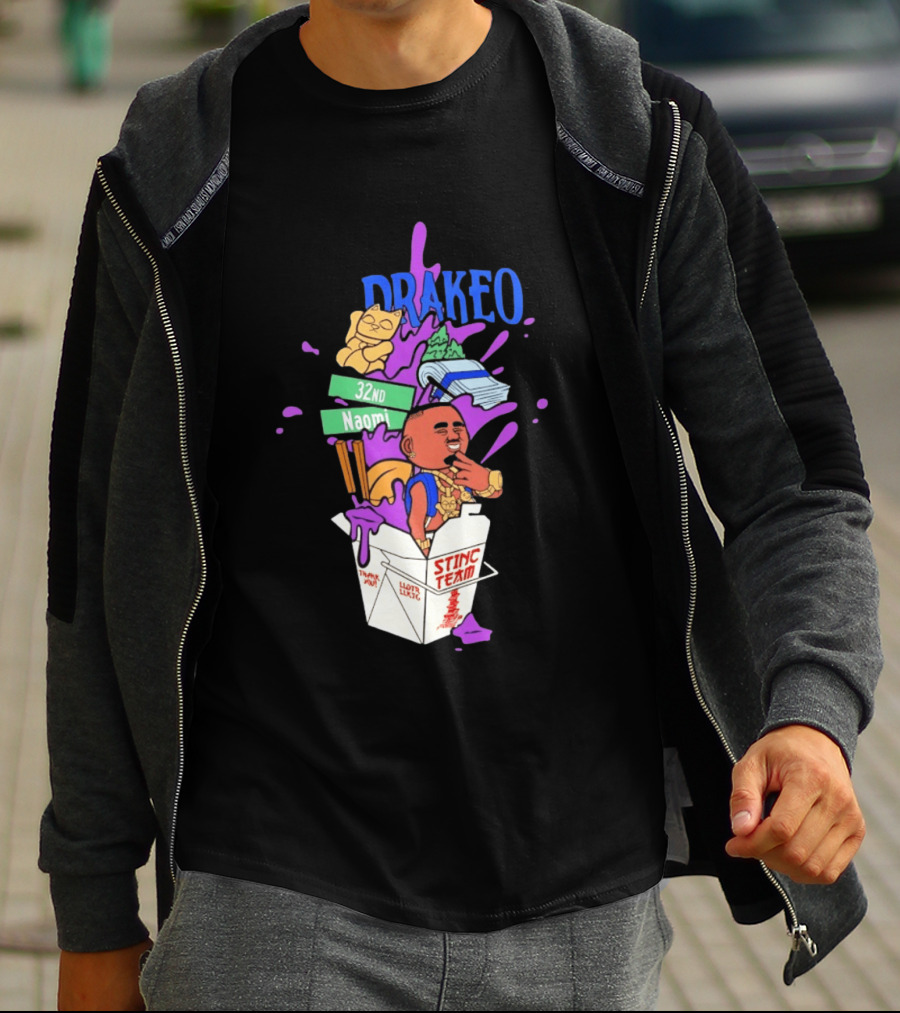 Drakeo The Ruler Stinc Team 32nd Naomi Lucky Cat And Chopsticks T-Shirt