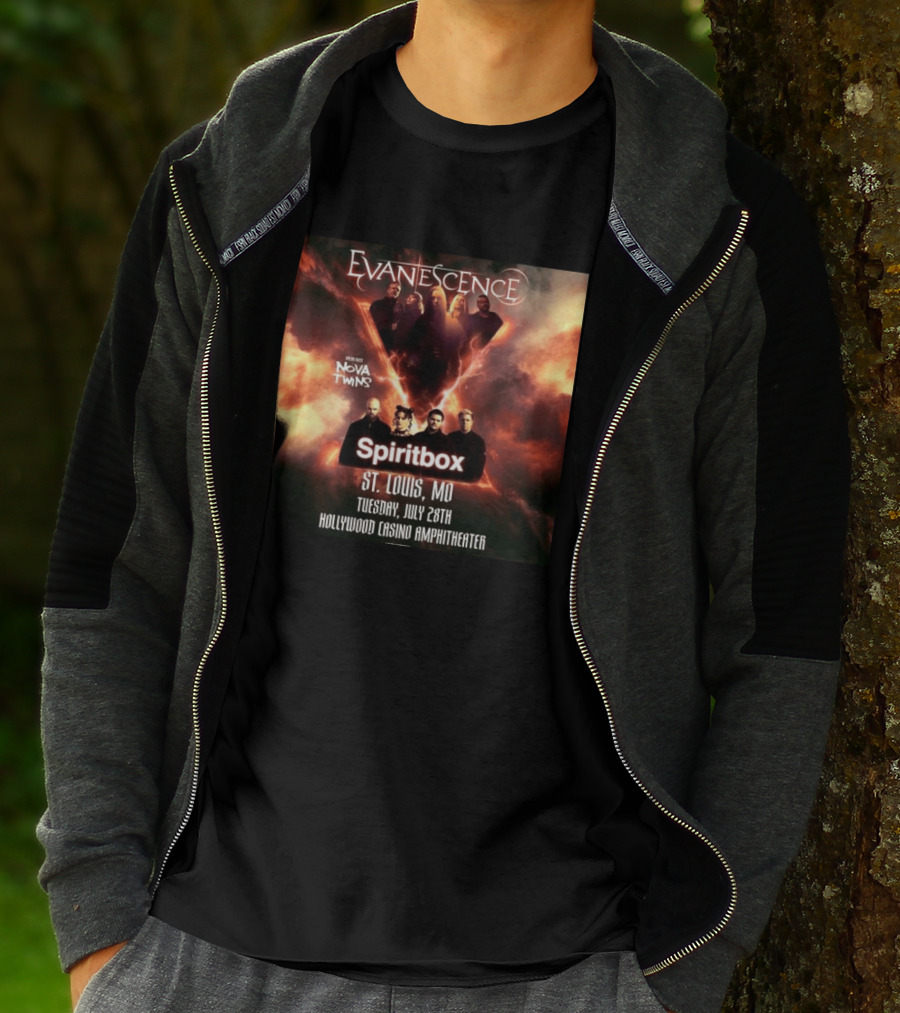 Evanescence Nova Twins Spiritbox Concert St. Louis MO July 28 Hollywood Casino Amphitheater T-Shirt