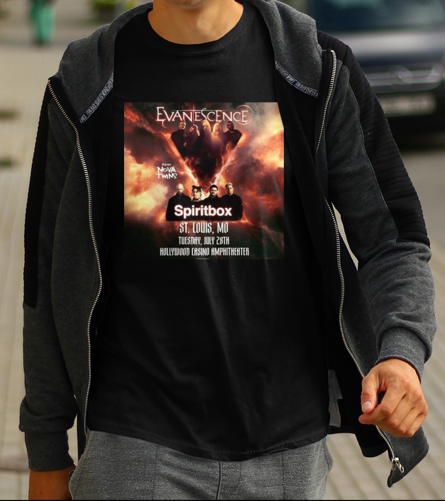 Evanescence Nova Twins Spiritbox Concert St. Louis MO July 28 Hollywood Casino Amphitheater T-Shirt